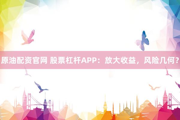 原油配资官网 股票杠杆APP：放大收益，风险几何？