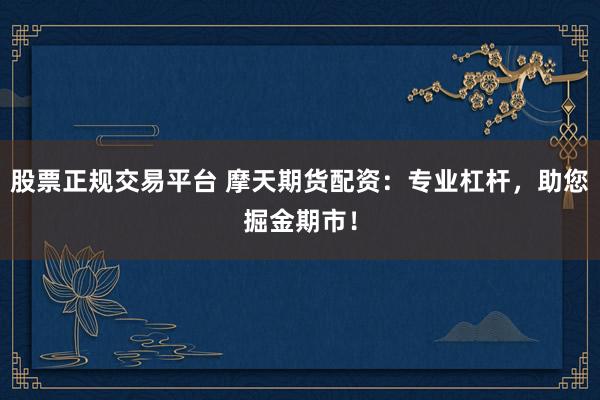 股票正规交易平台 摩天期货配资：专业杠杆，助您掘金期市！