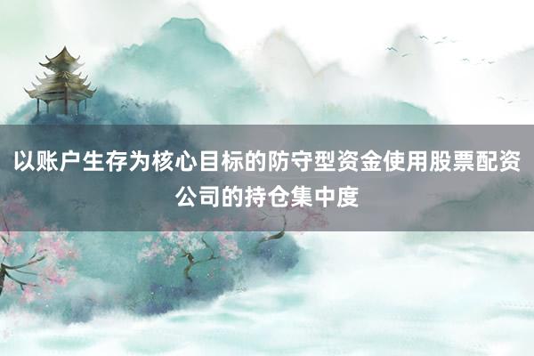 以账户生存为核心目标的防守型资金使用股票配资公司的持仓集中度