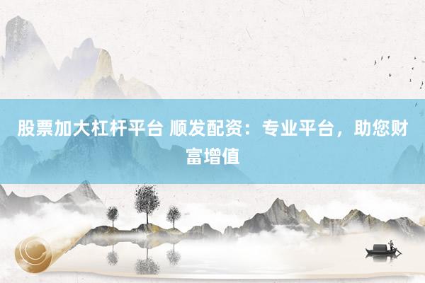 股票加大杠杆平台 顺发配资：专业平台，助您财富增值