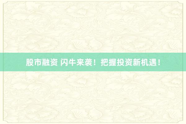 股市融资 闪牛来袭！把握投资新机遇！