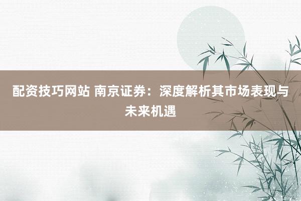 配资技巧网站 南京证券：深度解析其市场表现与未来机遇