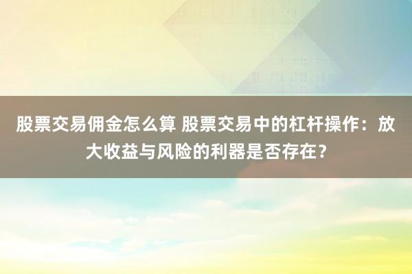 股票交易佣金怎么算 股票交易中的杠杆操作：放大收益与风险的利器是否存在？