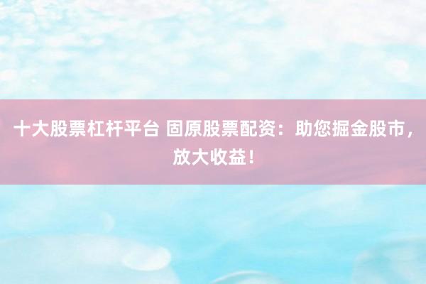 十大股票杠杆平台 固原股票配资：助您掘金股市，放大收益！